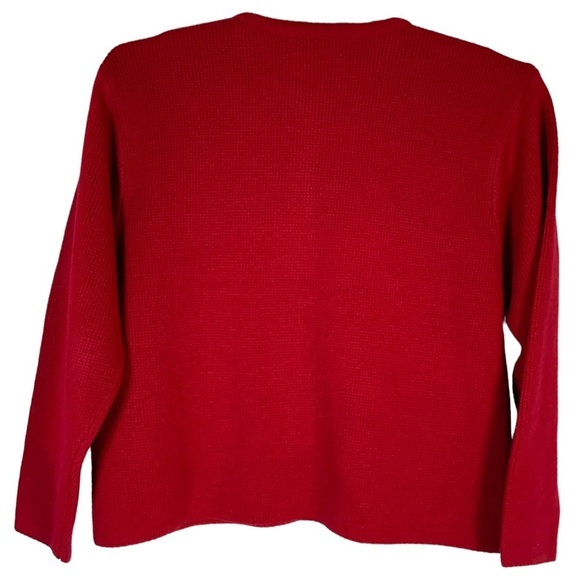 Vintage Holiday Cardigan Ugly Christmas Sweater Button Up Womens Petite Large - Picture 4 of 16